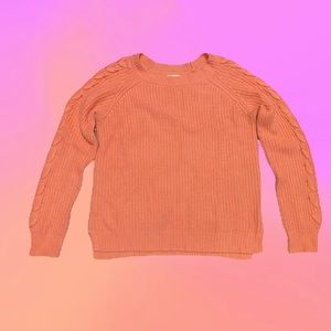 SO salmon cable knit sweater